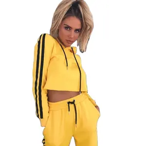 Tute da donna con testo a righe laterali personalizzate, Set di <span class=keywords><strong>tuta</strong></span> a righe <span class=keywords><strong>Private</strong></span> Label, tute da ginnastica femminili personalizzate - Product Image 1