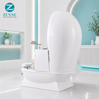 Fauteuil de pédicure de luxe moderne en forme d'œuf avec bain de pieds massant, mobilier de salon de manucure avec plateau et dossier haut, personnalisable OEM pour centres commerciaux et hôtels