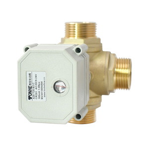 Tonhe <b>Miniature</b> Electric Ball Valve 1 In Brass Three Way T L Type For Water Normal Open Closed Automatic Manual - Product Image 5