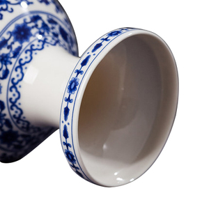 Jarrón de mesa de cerámica azul <span class=keywords><strong>y</strong></span> blanco chino pequeño, jarrón hueco de porcelana, jarrón hueco decorativo de escritorio Jingdezhen - Product Image 6