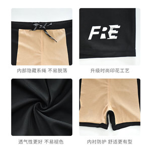 กางเกงว่ายน้ำผู้ชายขนาดพลัสไซส์สำหรับผู้ใหญ่ สีดำ แห้งเร็ว ทรงหลวม สำหรับว่ายน้ำและกีฬาทางน้ำ - Product Image 5