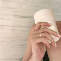 Bague fleur niche style INS acier inoxydable doré marguerite ouverte réglable bijou doigt