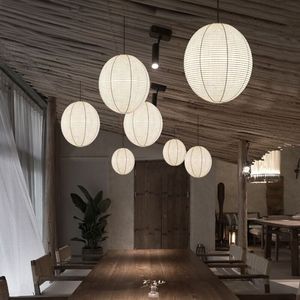 Lustre en tissu japonais Wabi Sabi, forme ovale, lumière LED E27, pour salon de thé, café, maison d'hôtes, éclairage suspendu décoratif - Product Image 3
