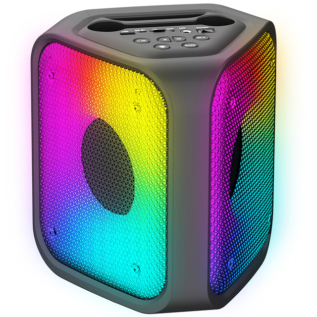 2025 New Arrival Portable Wireless BT Speakers Small RGB Light Support TF Card FM Radio TWS AUX USB for Outdoor Use