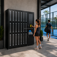 Casier intelligent de stockage et de location pour raquettes de basketball et planches de paddle, idéal pour les terrains de sport, clubs et gymnases