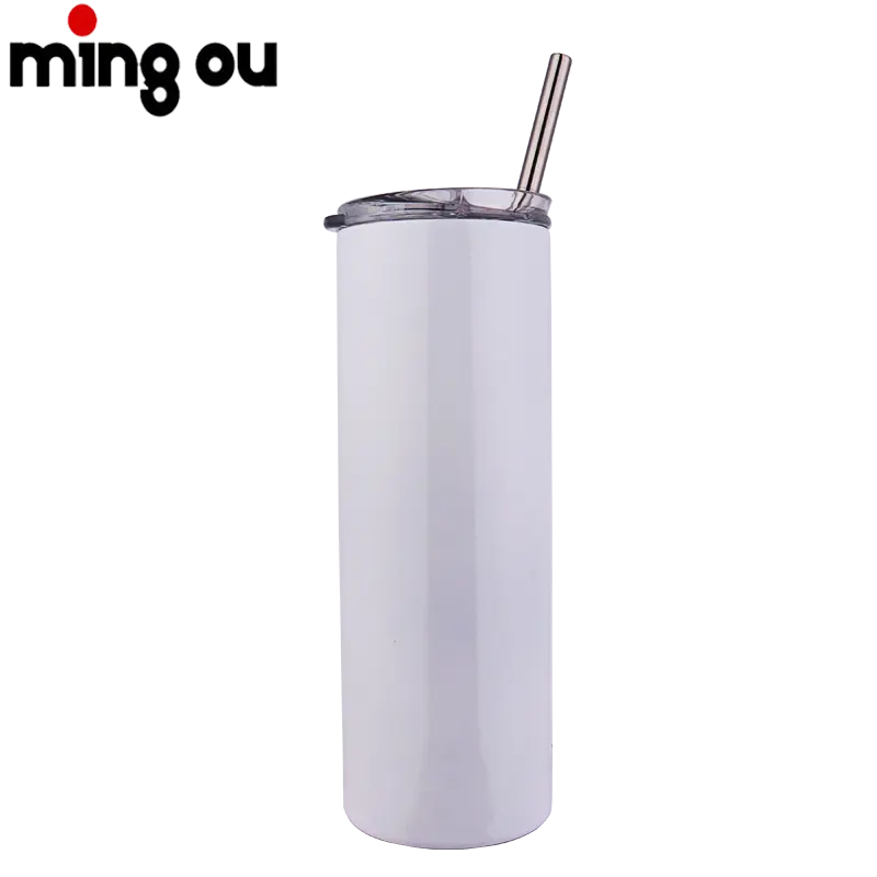 Lege Sublimatie Fles 600Ml Roestvrijstalen Beker Met Een Rietje 20Oz Sublimatie Tumbler Recht