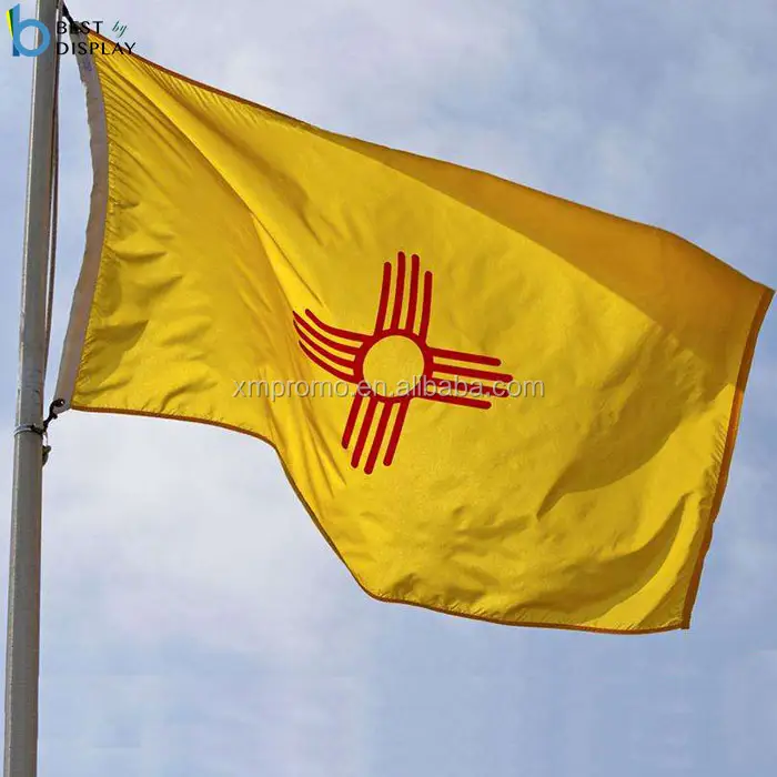 Großhandel 3 x5ft gestickte 210D Nylon New Mexico State Flags