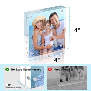 <b>5X5</b>" 4X4 " Strong Magnetic Acrylic <b>Photo</b> <b>Frame</b> Acrylic square Picture <b>Frame</b> - Product Image 5