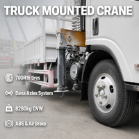 Camion grue 4x2 3.2T avec grue télescopique de 9,5 m de hauteur de levage, moteur Euro VI de 130 CV pour les services de sauvetage routier