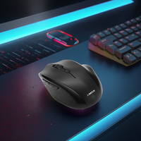 Souris de jeu sans fil AIMAX noire mate, ergonomique pour droitiers, 2,4 G, rechargeable, avec repose-pouce, DPI réglable, OEM
