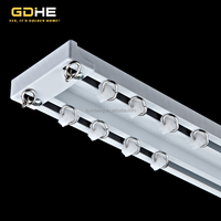 Rail de rideau double de 6 cm de large en aluminium pour plafond, montage au plafond, pour styles de rideaux à plis en S, vente en gros