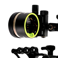 Viseur à 5 broches pour arc composé HT, micro-réglage court, ajustement fin 4 directions, loupe compatible, en alliage d'aluminium noir, pour tir à l'arc et chasse