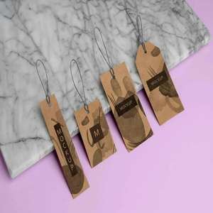 Étiquettes suspendues personnalisées en papier avec attache en ficelle pour vêtements, chaussures et emballages – Lot d'étiquettes - Product Image 3