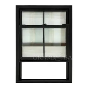 Современное черное алюминиевое двухместное окно с экраном на заказ для кухни ванной комнаты