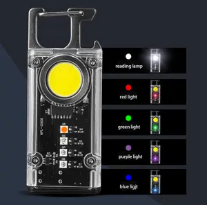 New Portable COB Mini Keychain Light Highlighting Type-C Rechargeable Work Light