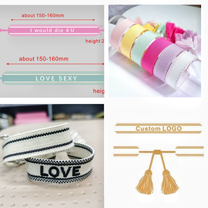 Nuevas Pulseras de Amistad Personalizadas con Letras Hechas a Mano, Borlas Trenzadas, Textos 3D Ajustables y Bordados en Tela - Product Image 1