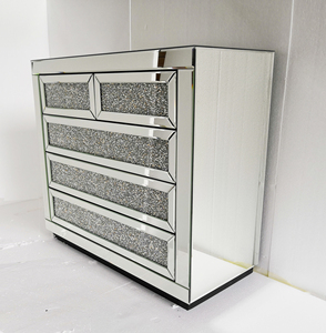 Tiroirs tactiles automatiques, coiffeuse en diamant, avec miroirs scintillants, meuble pour chambre à coucher, 4 pièces - Product Image 5