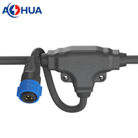 Conector de Cable Tipo T Impermeable IP68 de 2, 3 y 4 Pines AOHUA, Divisor de Alimentación Macho-Hembra para Tiras LED, Iluminación de Paredes y Exteriores