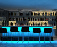 Comptoir de bar moderne en surface solide LED pour hôtel, centre commercial et bar à domicile - Couleurs personnalisables, usage commercial
