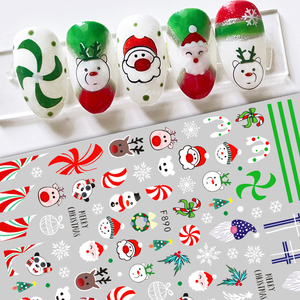 TSZS <span class=keywords><strong>2023</strong></span> <span class=keywords><strong>hiver</strong></span> noël autocollants fournitures ongles 3D noël flocon de neige ongles décalcomanie couleur rouge ongles autocollants noël - Product Image 5