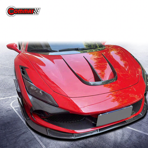 Ventilación de capó de motor de fibra de carbono seca de calidad brillante, estilo MSY, para Ferrari F8 - Product Image 1