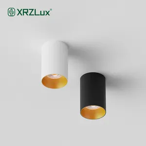 XRZLux 표면 장착 라운드 Led 통 알루미늄 천장 스포트 라이트 10W Led COB 눈부심 방지 스포트 라이트 룸 장식