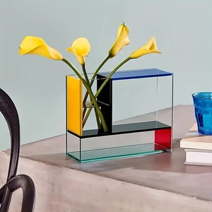 Vaso Decorativo Rettangolare in Acrilico Personalizzato con Design Colorato per Casa, Camera <span class=keywords><strong>da</strong></span> Letto, Soggiorno e Tavolo - Product Image 2