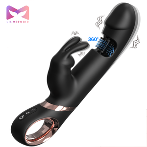 هزاز أرنب مبتكر من LIL MNERMAID، محفز لنقطة G دوار، محرك مزدوج، اهتزاز للبظر، 9 ترددات، شحن USB مغناطيسي، مقاوم للماء IPX6 - Product Image 1