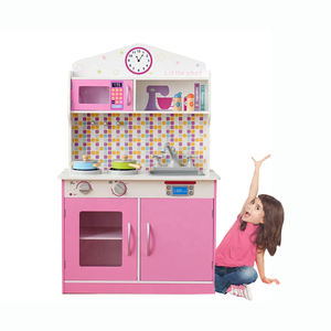 Ensemble de jeu de cuisine en bois pour enfants en gros, promotion, ensemble de cuisine pour bébé personnalisé, jouet pour filles, 1 ensemble pour bébé rose - Product Image 1