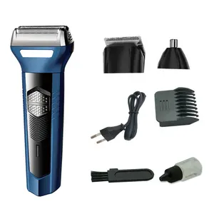 Kit de aseo para hombre 3 en 1, afeitadora recíproca, recortadora de pelo de nariz profesional, máquina de afeitar de barba eléctrica USB