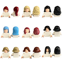 Petits blocs de construction pour cheveux de filles, pièces MOC, pièces détachées DIY, accessoires, jouets à assembler