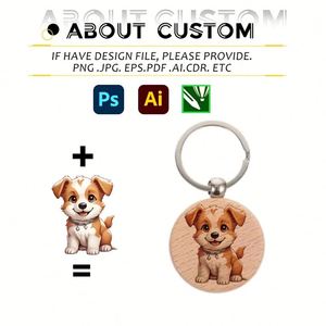 Promotional Wooden <b>Keychain</b> Souvenirs Small Gift Car Customized Mini with <b>Custom</b> Logo - Product Image 2