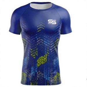 Ensemble de rashguard et short de compression OEM pour hommes, utilisé pour l'entraînement en MMA, BJJ, arts martiaux, séchage rapide, respirant, anti-UV - Product Image 1