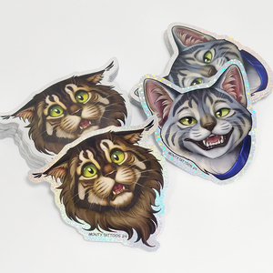 Pegatinas de PVC de Alta Calidad, Impresión Personalizada, Duraderas, con Diseño de Animales Lindos para Niños, Adhesivos para Laptop, Resistentes al Agua, con Puntos Brillantes, Holográficas, Troqueladas - Product Image 6