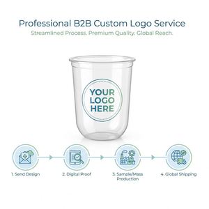 Wholesale Custom Logo 90mm U Shaped PET Matcha <b>Boba</b> Milk Tea Cup with Dome Lids for <b>Bubble</b> Tea Shop - Product Image 4