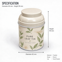 Boîte à thé ronde personnalisée en fer blanc, motif botanique, avec couvercle, pour thé en vrac, café, herbes, coffret cadeau