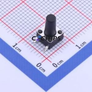 K2-1102SP-N3SC-04 Tactile Switch SMD-4P,6x6mm Switch 1.8N Vertical Mount 6mm 6mm - Product Image 1