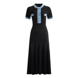 Abito lungo estivo da donna a tubino, casual, senza maniche, in maglia traforata, <span class=keywords><strong>con</strong></span> <span class=keywords><strong>spacco</strong></span> <span class=keywords><strong>laterale</strong></span> e a righe - Product Image 4