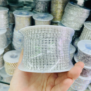 Hot Bán Điện Màu Rhinestone Cup Chuỗi Cắt Tỉa Rhinestone Quần Áo Thủ Công Ren Với Thạch Cho May 2 Cuộn - Product Image 2