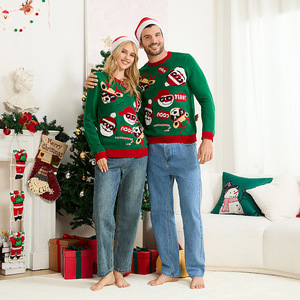 Nouveau <span class=keywords><strong>Pull</strong></span> Vert Tricoté en Acrylique Anti-Boulochage Hiver Noël 2025 pour <span class=keywords><strong>Femme</strong></span>, Homme et Enfant - Product Image 2