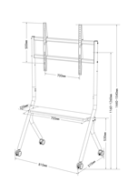 Support TV sur pied avec fixation pour téléviseurs de 32 à 65 pouces 75: Support de télévision intelligent en noyer avec table basse et moteur de levage pour écran mobile
