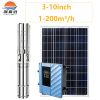 Système complet de pompe à eau solaire avec contrôleur MPPT, pompe submersible QJ anti-sable pour le relevage d'eau de puits agricole à distance