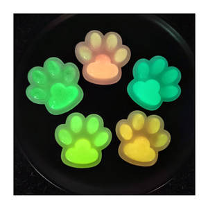 Cabochon Resin Bentuk Jejak Kaki Hewan 5 Warna Baru, Imut, Bercahaya, untuk Slime, Aksesoris Kawaii untuk Pembuatan Perhiasan - Product Image 4