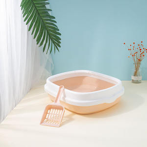 Extra große umwelt freundliche quadratische Katzen toilette aus Kunststoff Anti-Splash-verdickte Toilette Halb geschlossene Anti-Sand-Haustier reinigung - Product Image 6