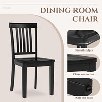 Ensemble de chaises de salle à manger modernes en bois avec dossier, durables et écologiques, 2 pièces pour hôtels et salles à manger domestiques
