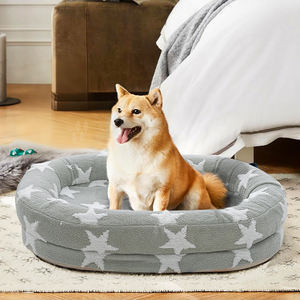 Toptan yıkanabilir sevimli yıldız kabarık büyük ortopedik rahat Oval köpek yatağı Pet Mat kanepe için kapalı - Product Image 1