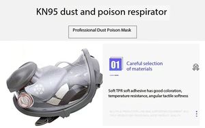 सर्वश्रेष्ठ मूल्य पुनः प्रयोज्य पूर्ण फेसपैक श्वसन धूम्रपान के लिए रासायनिक श्वसन विरोधी औद्योगिक गैस मास्क - Product Image 5