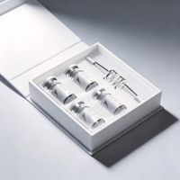 Boîte d'emballage personnalisée pour échantillons cosmétiques/pharmaceutiques avec insert protecteur en feuille métallique, boîte rigide pour ampoules avec logo