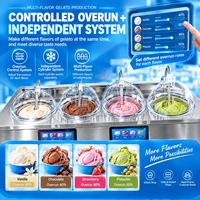 Machine à glace et gelato commerciale Mvckyi avec contrôle de la production en surplus, réservoir de 5,5 L, congélateur vertical automatique par lots