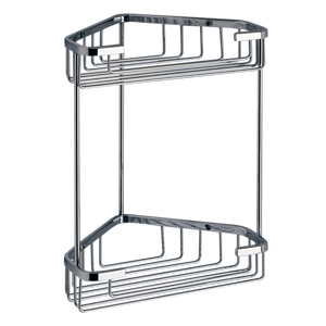 Mobiletto angolare per doccia a 2 ripiani cromato - Product Image 1